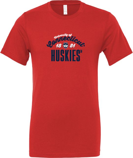 UConn Bella + Canvas Jersey Cotton T Shirt University of Connecticut Est 1881 Huskies