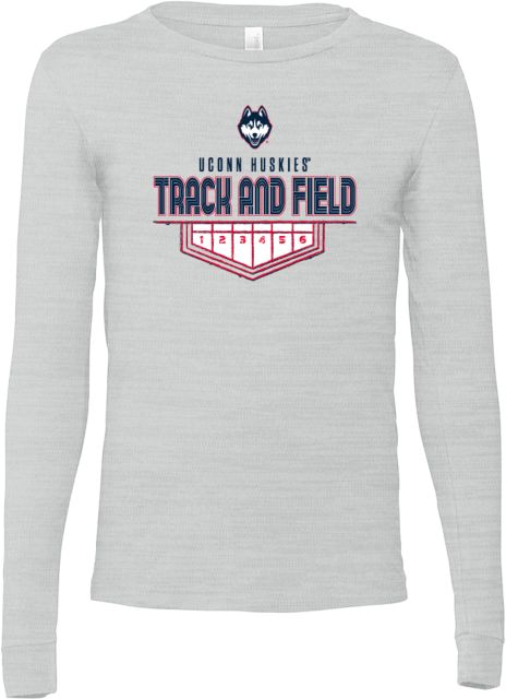 UConn Bella + Canvas Jersey Cotton Long Sleeve T Shirt Huskies Track and Field Design