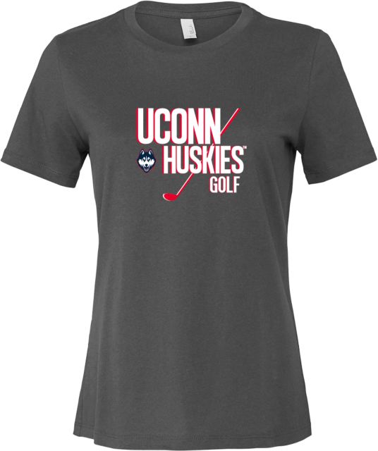 UConn Bella + Canvas Womens Relaxed Cotton T Shirt Huskies Golf Design