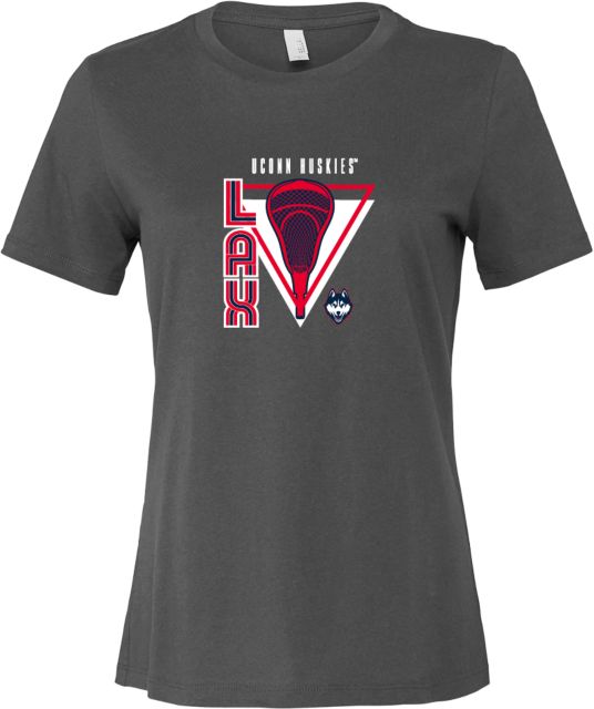 UConn Bella + Canvas Womens Relaxed Cotton T Shirt Huskies Lacrosse Design