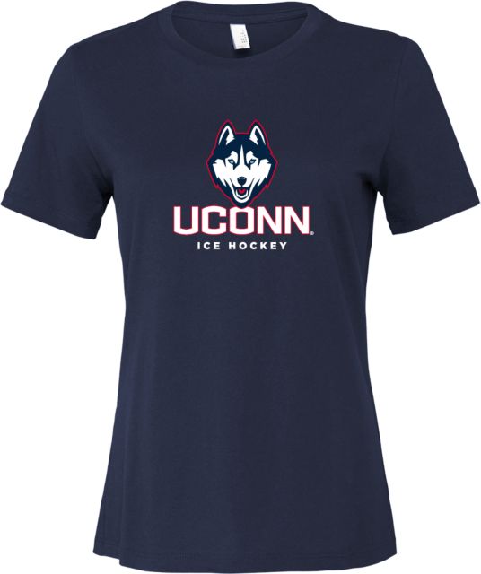 UConn Bella + Canvas Womens Relaxed Cotton T Shirt UConn Huskies Ice Hockey