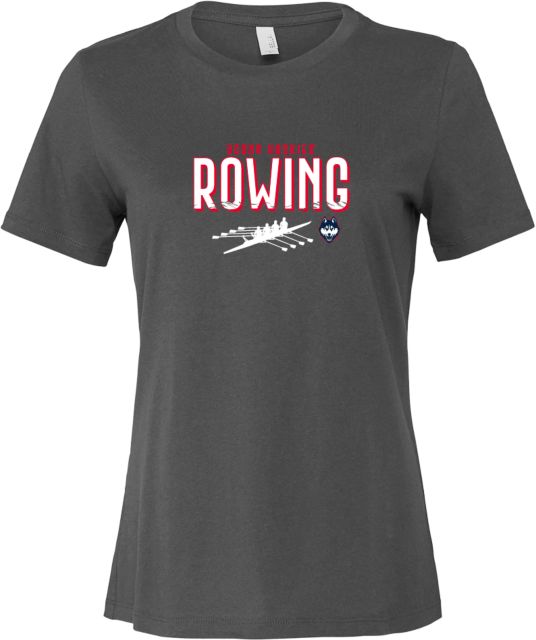 UConn Bella + Canvas Womens Relaxed Cotton T Shirt Huskies Rowing Design