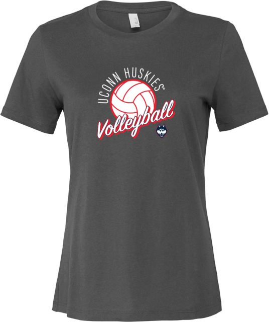 UConn Bella + Canvas Womens Relaxed Cotton T Shirt Huskies Volleyball Design