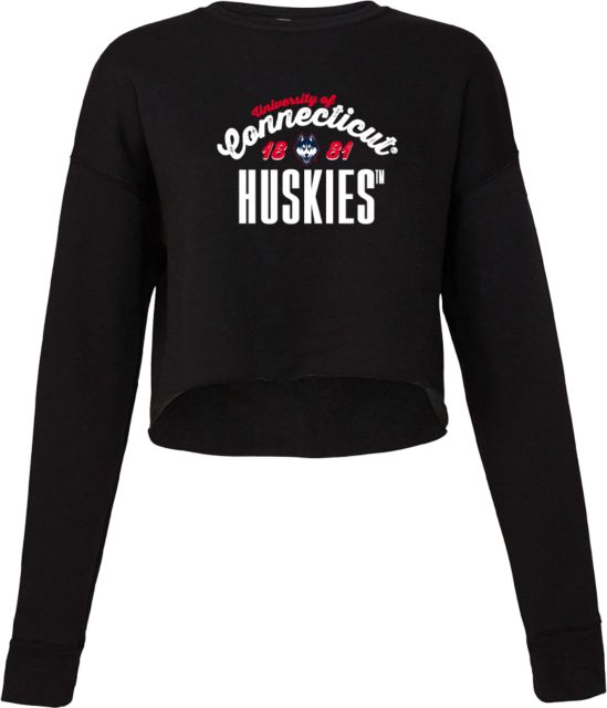 UConn Bella + Canvas Cropped Fleece Crew University of Connecticut Est 1881 Huskies