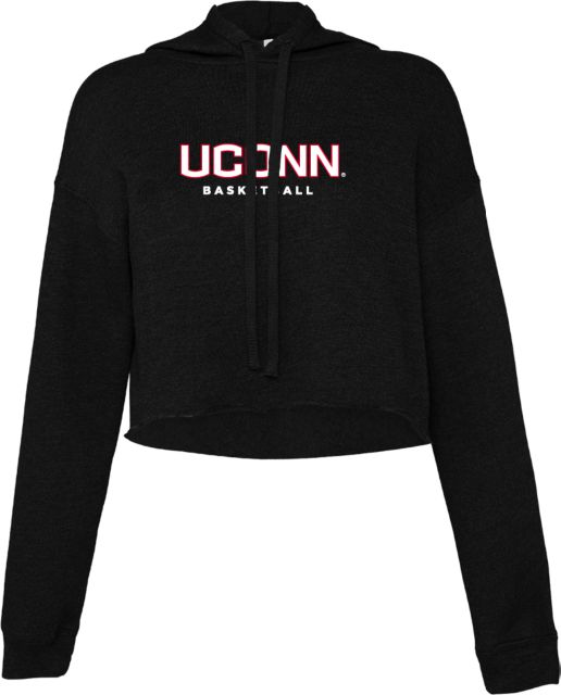 UConn Bella + Canvas Cropped Fleece Hood UConn Basketball