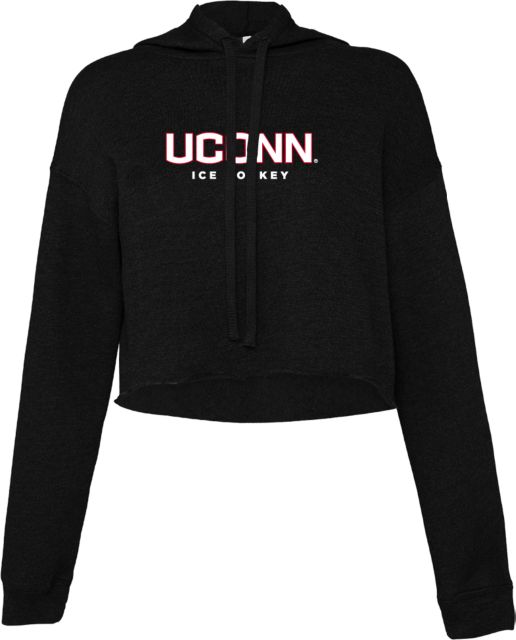 UConn Bella + Canvas Cropped Fleece Hood UConn Ice Hockey