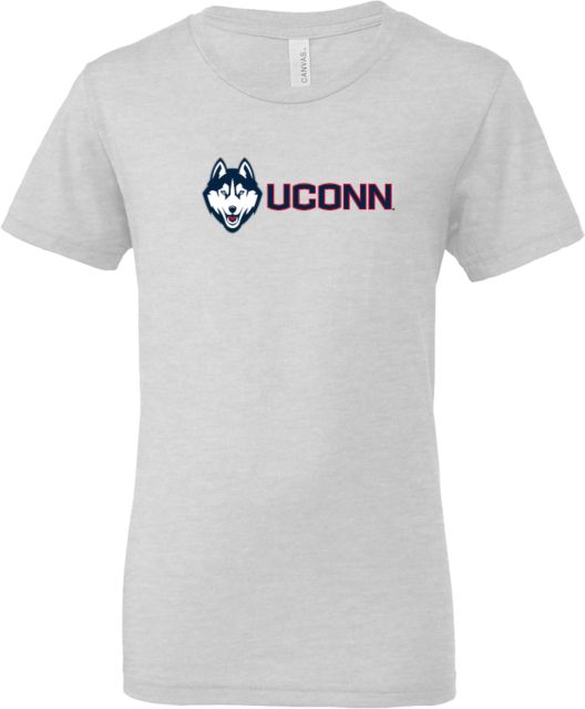 UConn Bella + Canvas Youth Jersey T Shirt Husky UConn Lockup Flat