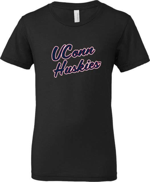 UConn Bella + Canvas Youth Jersey T Shirt UConn Huskies Script