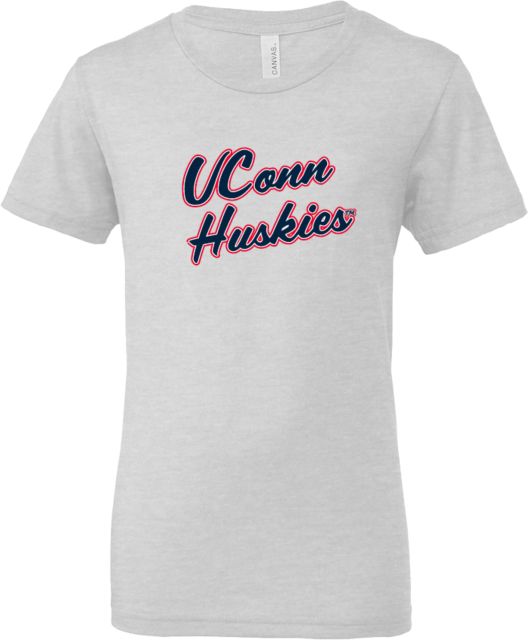 UConn Bella + Canvas Youth Jersey T Shirt UConn Huskies Script