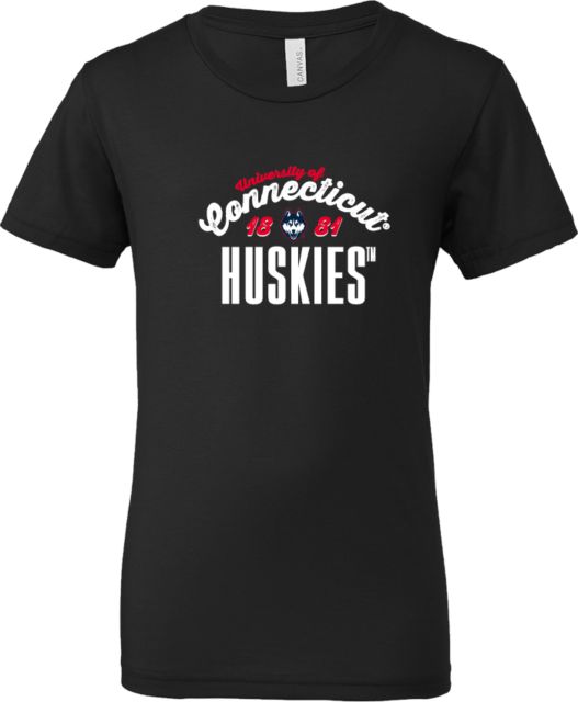 UConn Bella + Canvas Youth Jersey T Shirt University of Connecticut Est 1881 Huskies