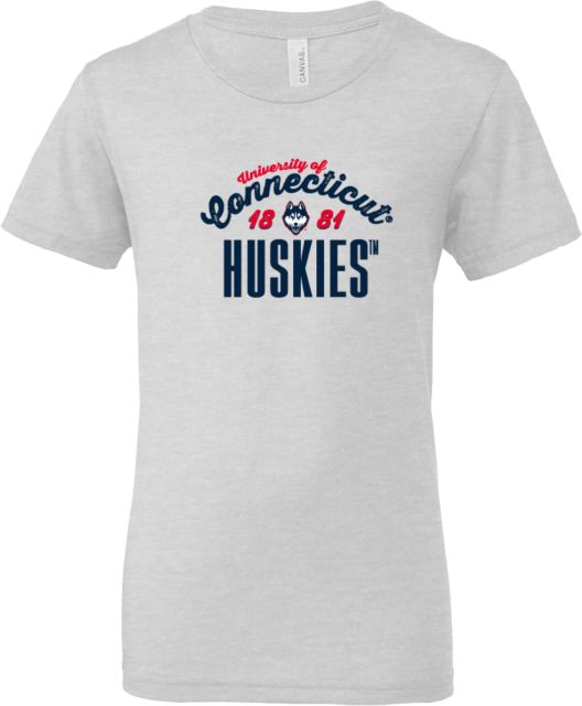 UConn Bella + Canvas Youth Jersey T Shirt University of Connecticut Est 1881 Huskies