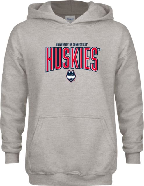 UConn Youth Fleece Hood University of Connecticut Huskies Block Text