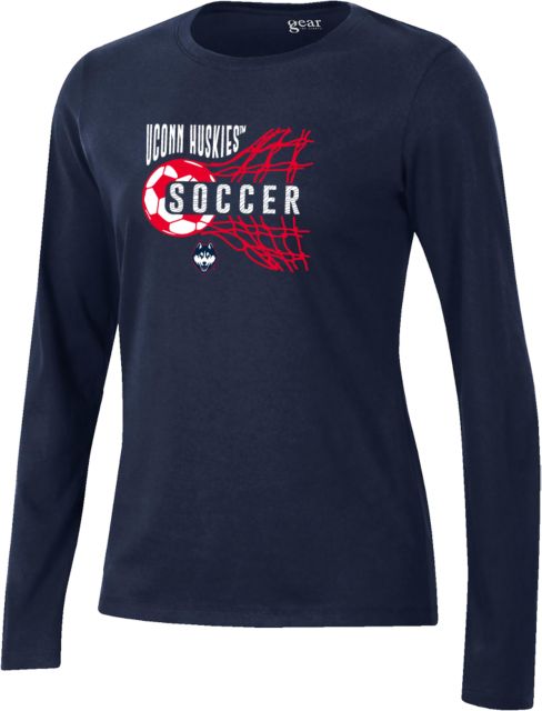 UConn Gear Womens Long Sleeve Tee Huskies Soccer Design