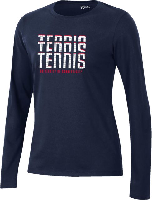 UConn Gear Womens Long Sleeve Tee Huskies Tennis Design