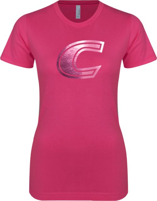 Centre Next Level Womens Fuchsia Boyfriend Tee C Primary Mark Foil - ONLINE ONLY