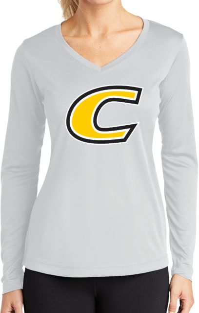 Centre Womens Performance Long Sleeve V Neck Shirt C Primary Mark - ONLINE ONLY