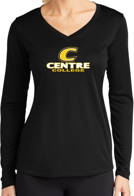 Centre Womens Performance Long Sleeve V Neck Shirt C Centre College - ONLINE ONLY
