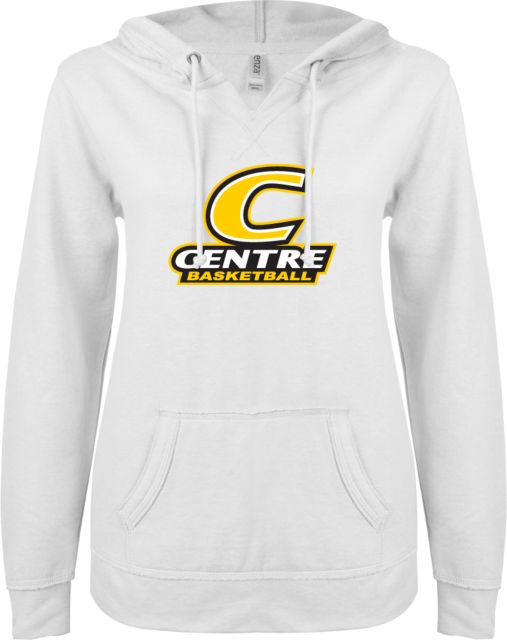 Centre ENZA Ladies V Notch Raw Edge Fleece Hoodie Basketball - ONLINE ONLY