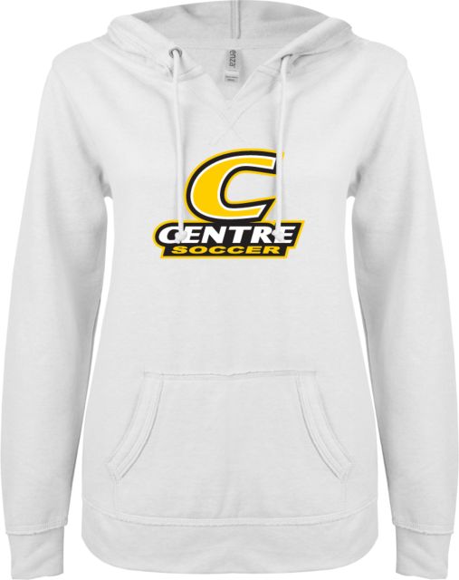 Centre ENZA Ladies V Notch Raw Edge Fleece Hoodie Soccer - ONLINE ONLY