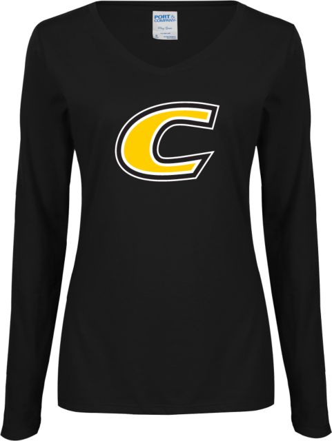 Centre Womens Long Sleeve V Neck Tee  C Primary Mark - ONLINE ONLY