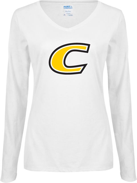 Centre Womens Long Sleeve V Neck Tee C Primary Mark - ONLINE ONLY