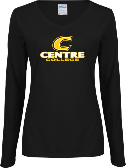 Centre Womens Long Sleeve V Neck Tee  C Centre College - ONLINE ONLY