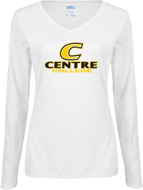 Centre Womens Long Sleeve V Neck Tee C Centre College - ONLINE ONLY