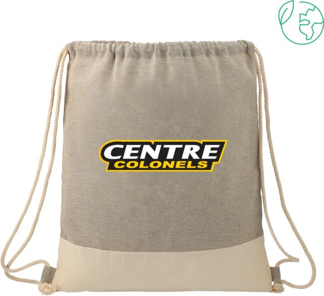 Centre Split Recycled Cotton Grey/Natural Drawstring Bag Centre Colonels Wordmark - ONLINE ONLY