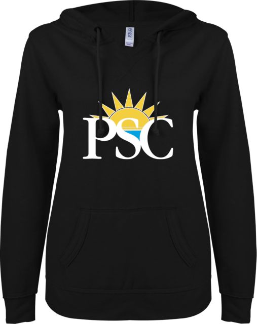 Pensacola State ENZA Ladies V Notch Raw Edge Fleece Hoodie PSC Institutional - ONLINE ONLY