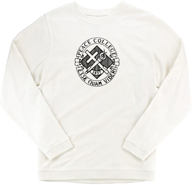 William Peace Boxercraft Womens Cream Corded Crew Peace College Emblem - ONLINE ONLY