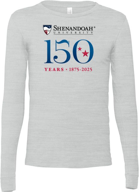 Shenandoah Bella + Canvas Jersey Cotton Long Sleeve T Shirt Shenandoah - 150 years Stacked - ONLINE ONLY