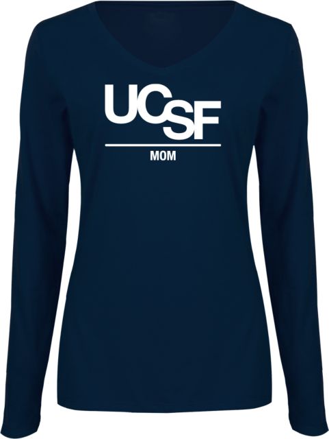 UCSF Womens Long Sleeve V Neck Tee  UCSF Mom
