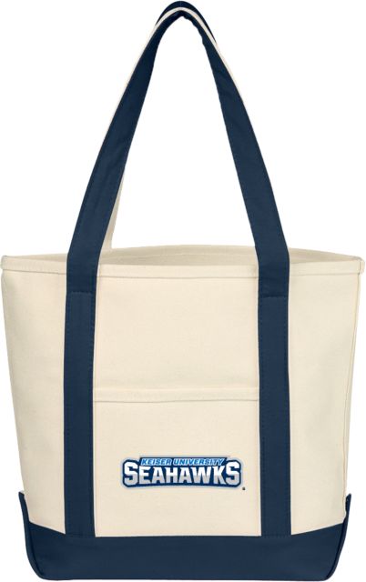 Keiser University Cotton Canvas Natural/Navy Tote Bag K U Seahawks - ONLINE ONLY