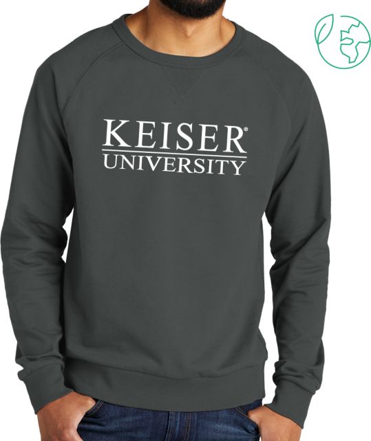 Keiser Allmade Dark Organic French Terry Crewneck Sweatshirt Keiser University Stacked - ONLINE ONLY