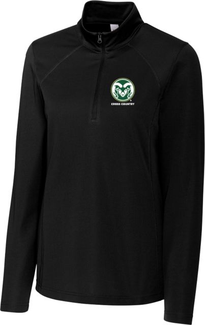 Colorado State Clique Womens Ice Pique Half Zip Colorado State Primary Athletics Mark - Cross Country