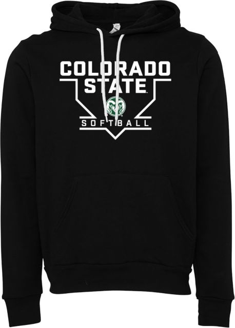 Colorado State Bella + Canvas Fleece Hood Colorado State - Home Plate Softball