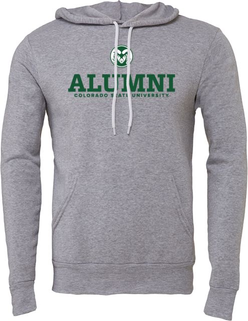 Colorado State Bella + Canvas Fleece Hood Colorado State Alumni Stacked