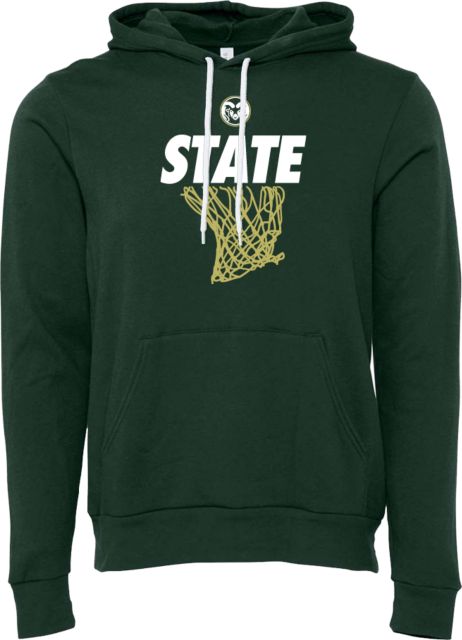 Colorado State Bella + Canvas Fleece Hood State w/ Colorado State Primary Mark Basketball - Net