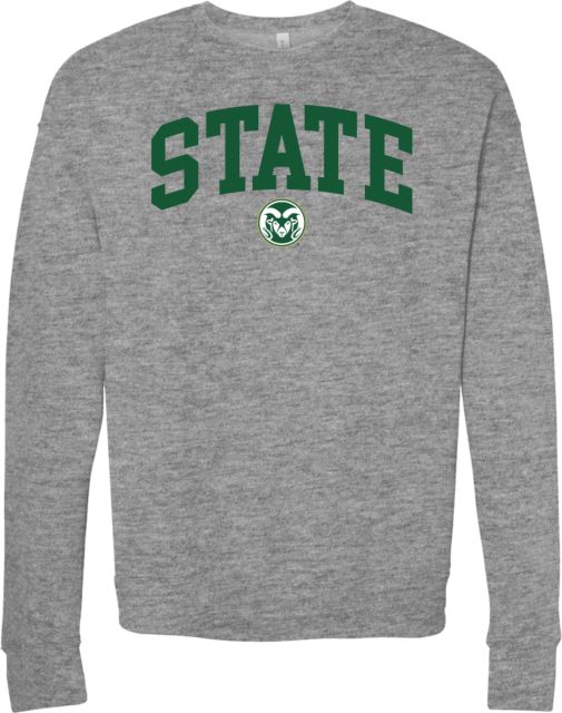 Colorado State Bella + Canvas Fleece Crew State w/ Colorado State Primary Mark Basketball - Net