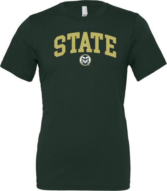 Colorado State Bella + Canvas Jersey Cotton T Shirt State w/ Colorado State Primary Mark Basketball - Net