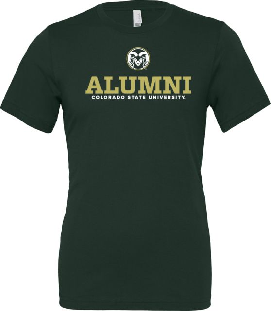 Colorado State Bella + Canvas Jersey Cotton T Shirt Colorado State Alumni Stacked
