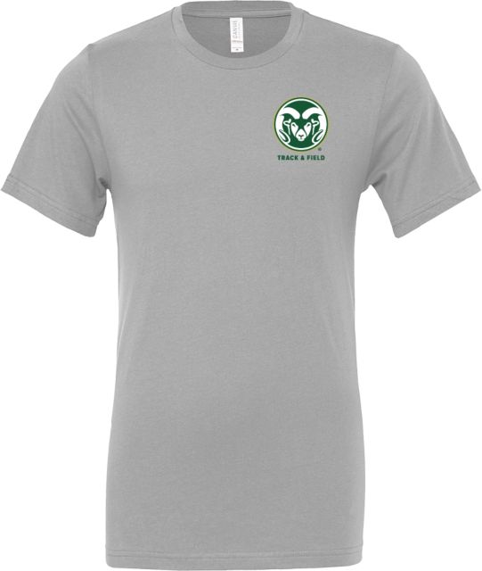 Colorado State Bella + Canvas Jersey Cotton T Shirt Colorado State Primary Athletics Mark - Track and Field