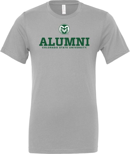 Colorado State Bella + Canvas Jersey Cotton T Shirt Colorado State Alumni Stacked