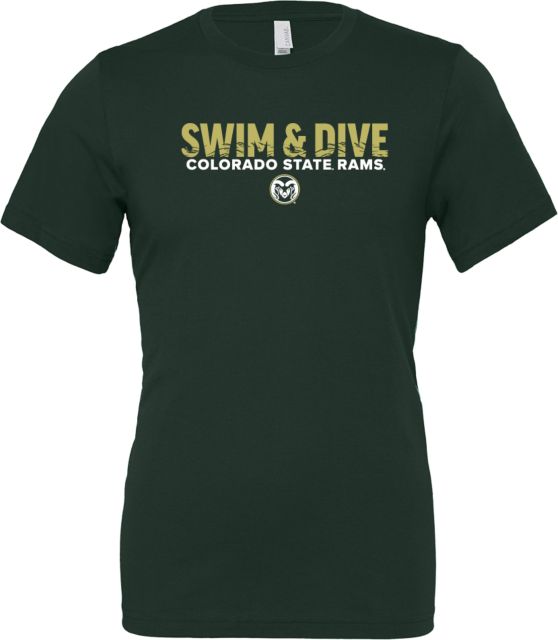 Colorado State Bella + Canvas Jersey Cotton T Shirt Colorado State - Swimming and Diving Waves