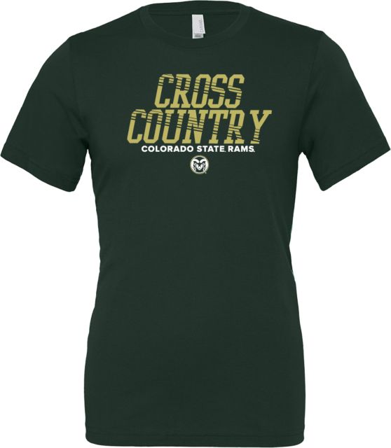Colorado State Bella + Canvas Jersey Cotton T Shirt Colorado State Cross Country Rays