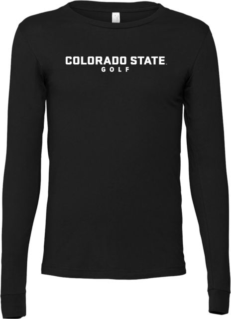 Colorado State Bella + Canvas Jersey Cotton Long Sleeve T Shirt Colorado State Official Wordmark - Golf