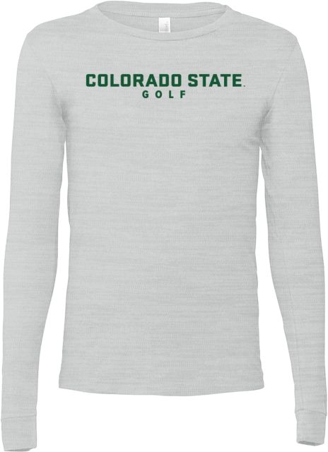 Colorado State Bella + Canvas Jersey Cotton Long Sleeve T Shirt Colorado State Official Wordmark - Golf