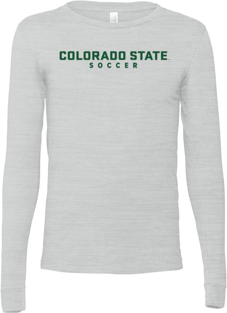 Colorado State Bella + Canvas Jersey Cotton Long Sleeve T Shirt Colorado State Official Wordmark - Soccer