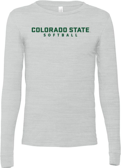 Colorado State Bella + Canvas Jersey Cotton Long Sleeve T Shirt Colorado State Official Wordmark - Softball