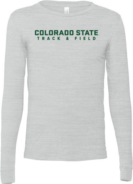 Colorado State Bella + Canvas Jersey Cotton Long Sleeve T Shirt Colorado State Official Wordmark - Track and Field